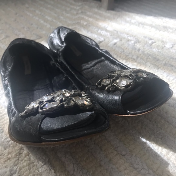 Miu Miu Ballerina Flats with Rhinestones - Picture 5 of 7